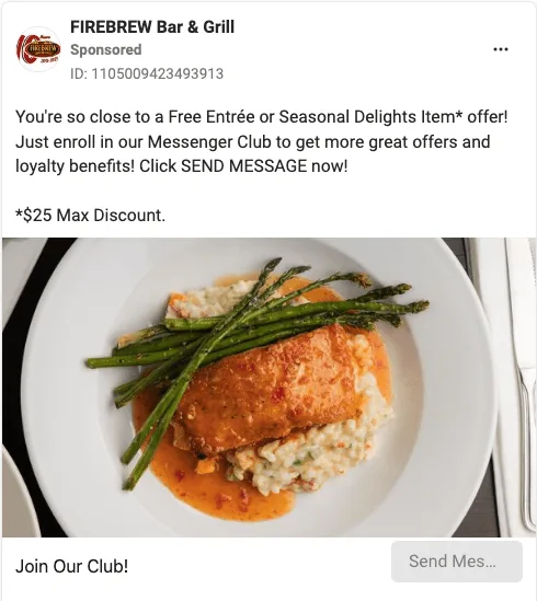 Meta ad creative 12 of 12 for a restaurant client
